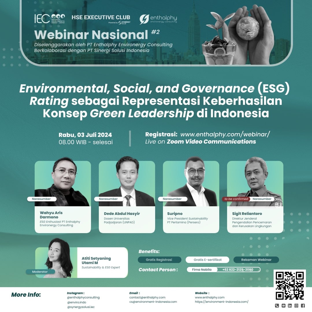 Webinar Nasional: Environmental, Social, and Governance (ESG) Rating sebagai Representasi Keberhasilan Konsep Green Leadership di Indonesia